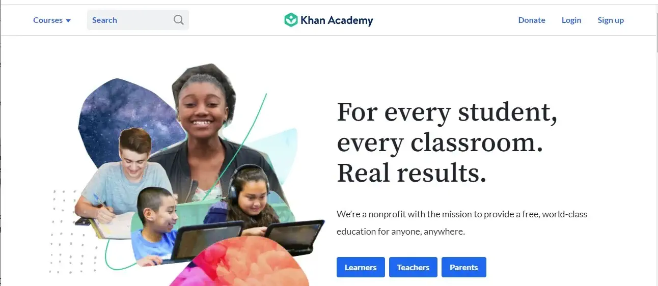 Khan Academy Homepage