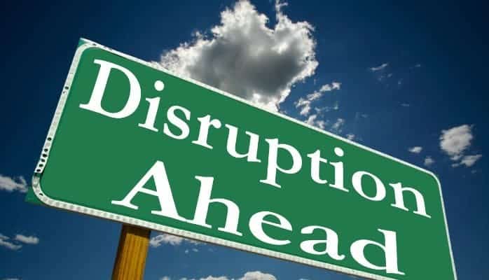 digital business disruption sign board